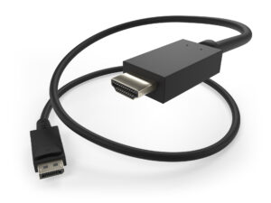 image of a DisplayPort to HDMI male to male cable